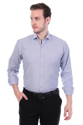 Sparrow Outfit Men's Cotton Blend Regular Fit Formal Shirt with Spread Collar Long Sleeve Cobalt Blue
