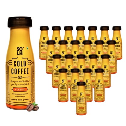 SOLH Classic Cold Coffee Smooth, Creamy & Intense Bottle 200 Ml (Pack of 24)