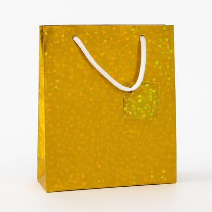 Divatos Holographic Gold Paper Gift Carry Bags with Handle and Message Label | For Birthday Parties Festivals Housewarming Corporate Gifting & Anniversary (Pack of 10 Pcs) (Golden, 18X13X5.5 Inch) Divatos Holographic Gold Paper Gift Carry Bags with Handle and Message Label | For Birthday Parties Festivals Housewarming Corporate Gifting & Anniversary (Pack of 10 Pcs) (Golden, 18X13X5.5 Inch)