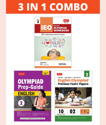 MTG International English Olympiad (IEO) Workbook, Prep-Guide & Previous Years Papers (PYQs) with Mock Test Paper Class 2 - SOF Olympiad Books For 2024-25 Exam (Set of 3 Books)