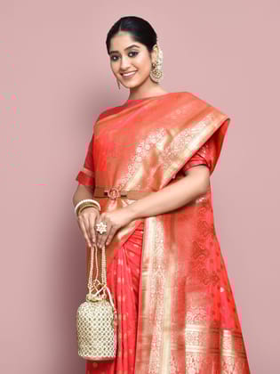 Pink banarasi  Silk Saree