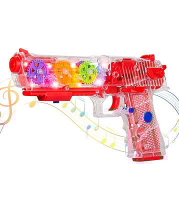 3D Concept Gear Toy Gun with Flashing LED Lights and Musical Sounds for Kids/Gifts/Toddlers | Multi Color, Power Source: 3xAA Battery (Not Included)