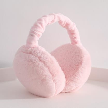 Earflap Outdoor Cold Protection Earmuffs Ear Cover Soft Plush Ear Warmer-Pink