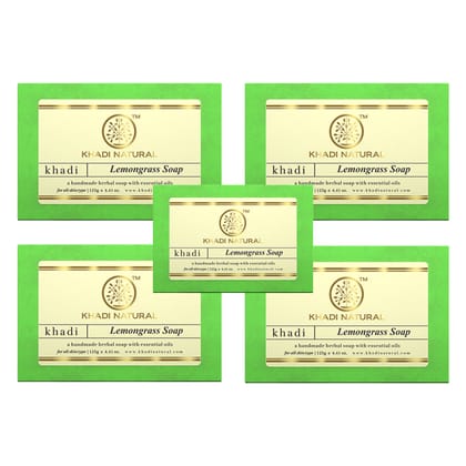 Khadi Natural Herbal Lemongrass Soap Combo Pack Of 5 – 125gm Each