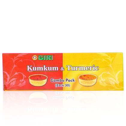 Giri Turmeric Kumkum Set - 30 Pcs | Thamboola Gift  | Haldi  | Kungumam  | Yellow, Red Colour