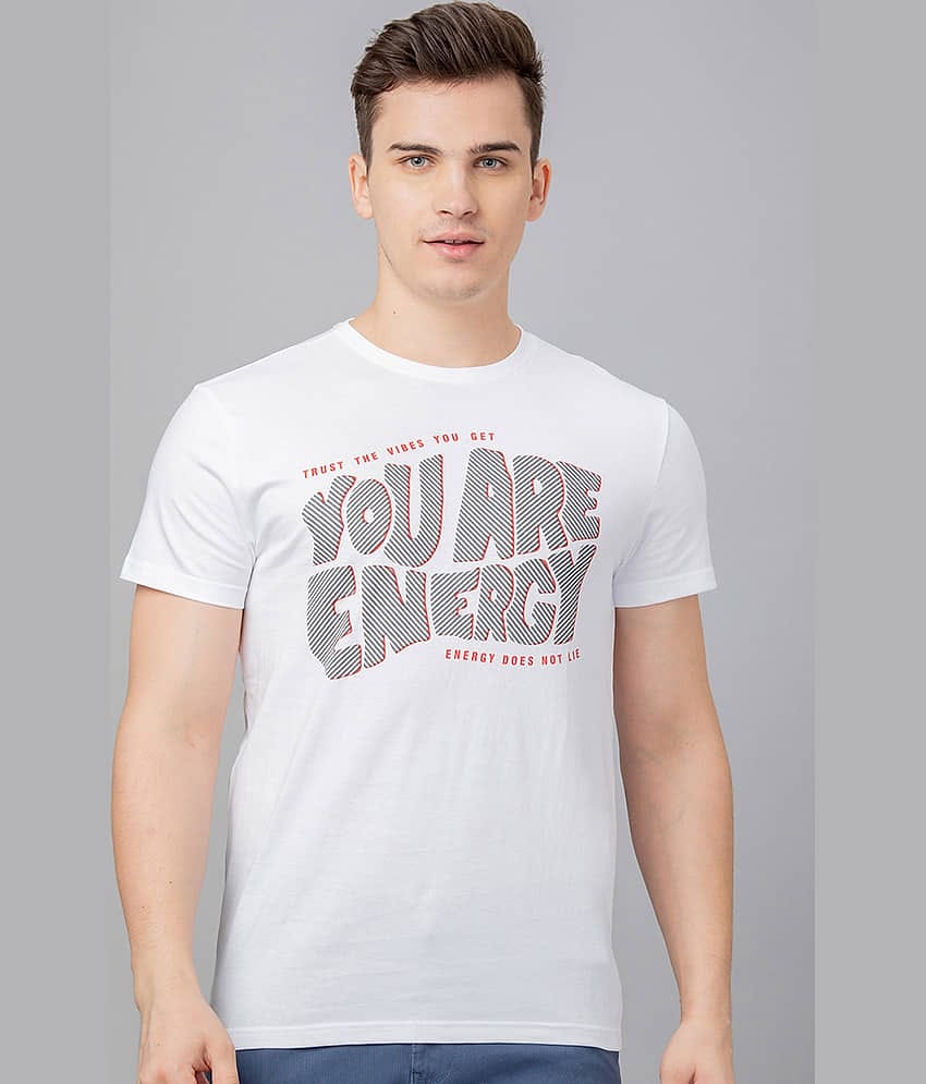 Globus - White Cotton Regular Fit Men's T-Shirt ( Pack of 1 )