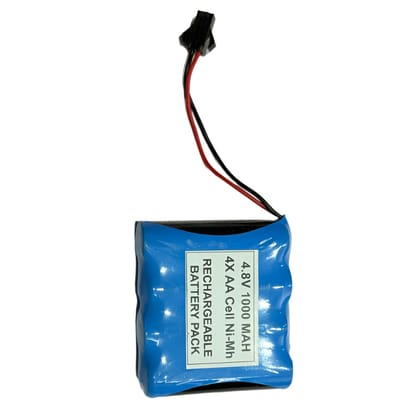 MM TOYS 4.8V 1000 Mah Ni-Mh Rechargeable Battery With 2 Pin Female JST Connector Black For Remote Control Toys And Projects