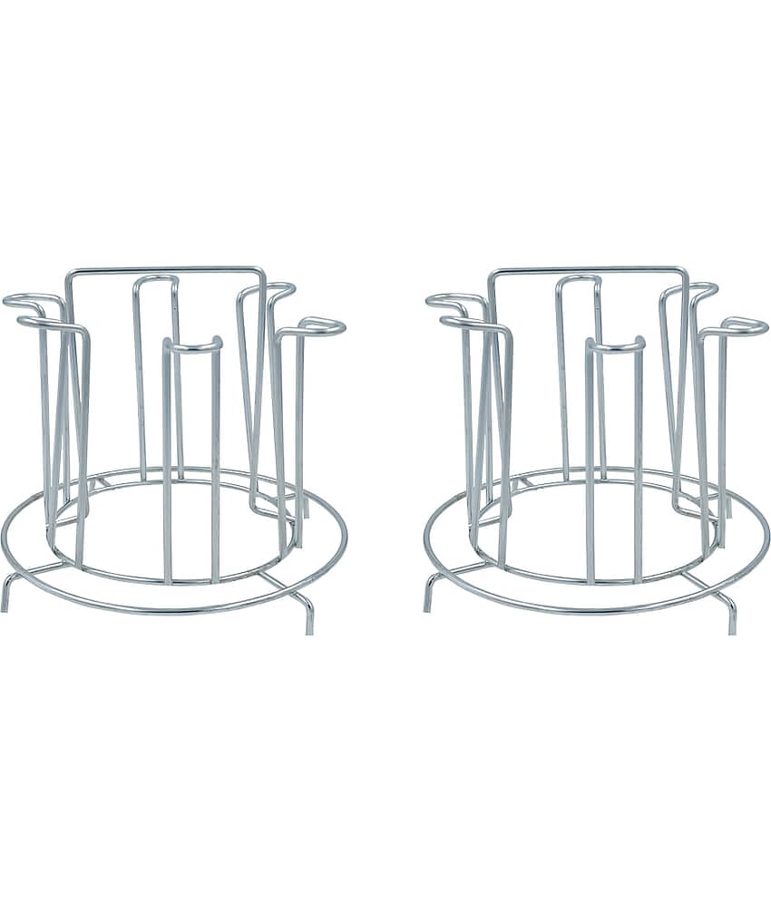 JISUN Silver Stainless Steel Storage Racks ( Pack of 2 )