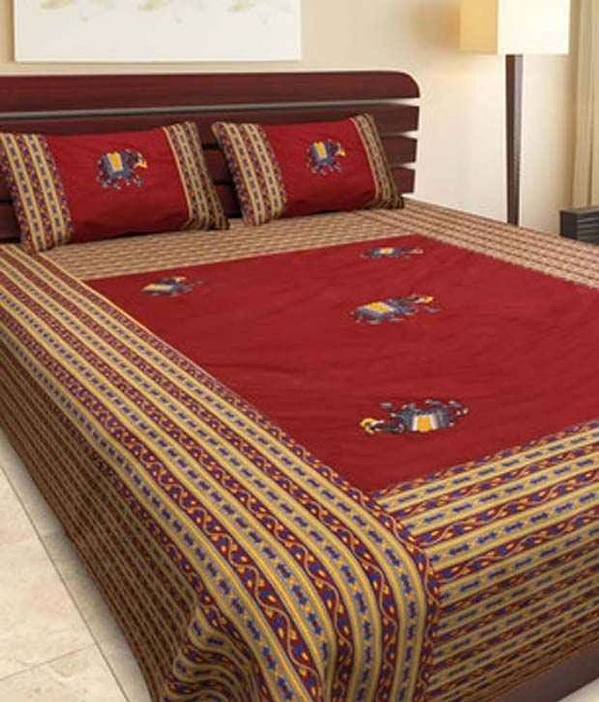 Uniqchoice Cotton King Bedsheet ( Multi )