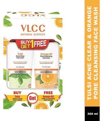 Vlcc Tulsi Acne Clear Face Wash With Free Face Wash Buy Oneget One 300Ml