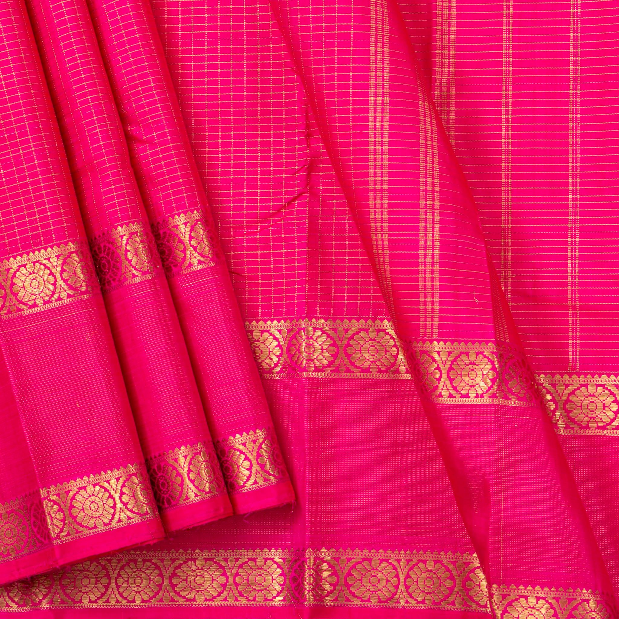 Pink Kanchipuram Silk Saree For Wedding Wear PV NYC 1487