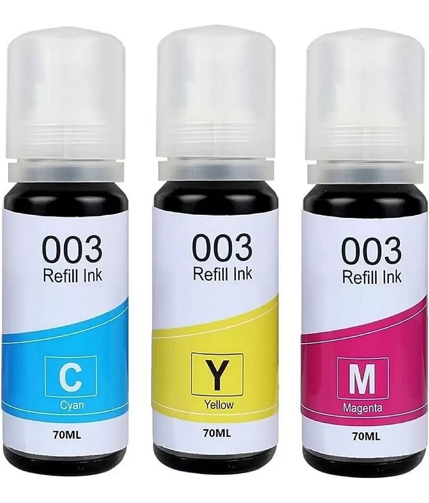 TEQUO 003 Ink Multicolor Pack of 3 Cartridge for Ink Printers Models: L3110, L3100, L3101, L3115, L3116, L3150, L3151, L3152, L3156