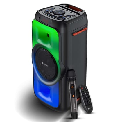 Portronics Iron Beats III 200W Party Speaker with Wireless Karaoke Mic, Upto 4 Hours Playtime (Black)
