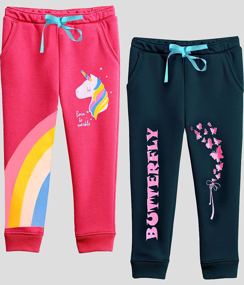 Kuchipoo Pack of 2 Girls Cotton Blend Jeggings ( Multicolor )