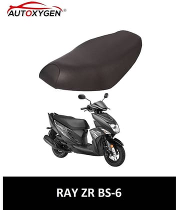 Autoxygen Scooter/Scooty Removable & Washable PU Leather Waterproof Seat Cover Accessories For Yamaha Ray ZR BS-6 (Black)