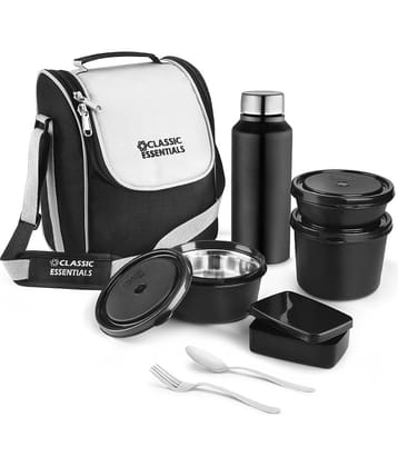 Classic Essentials Supreme lunch box with Bottle Stainless Steel Insulated Lunch Box 4 - Container ( Pack of 5 )