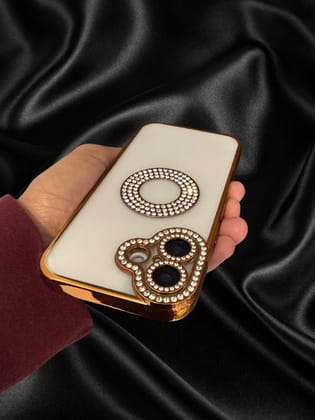 Gold Electroplated Diamond Rhinestones Luxury Cover-iPhone 16 Plus