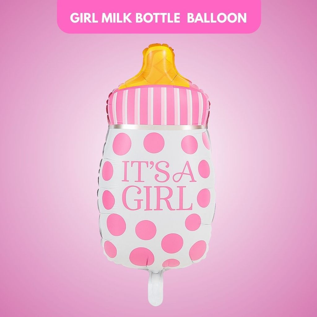 It's a Girl Milk Bottle Pink Balloon 18" - Toys and Games | Buy online on ZillyBuy