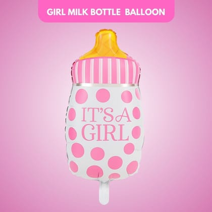 It's a Girl Milk Bottle Pink Balloon 18"