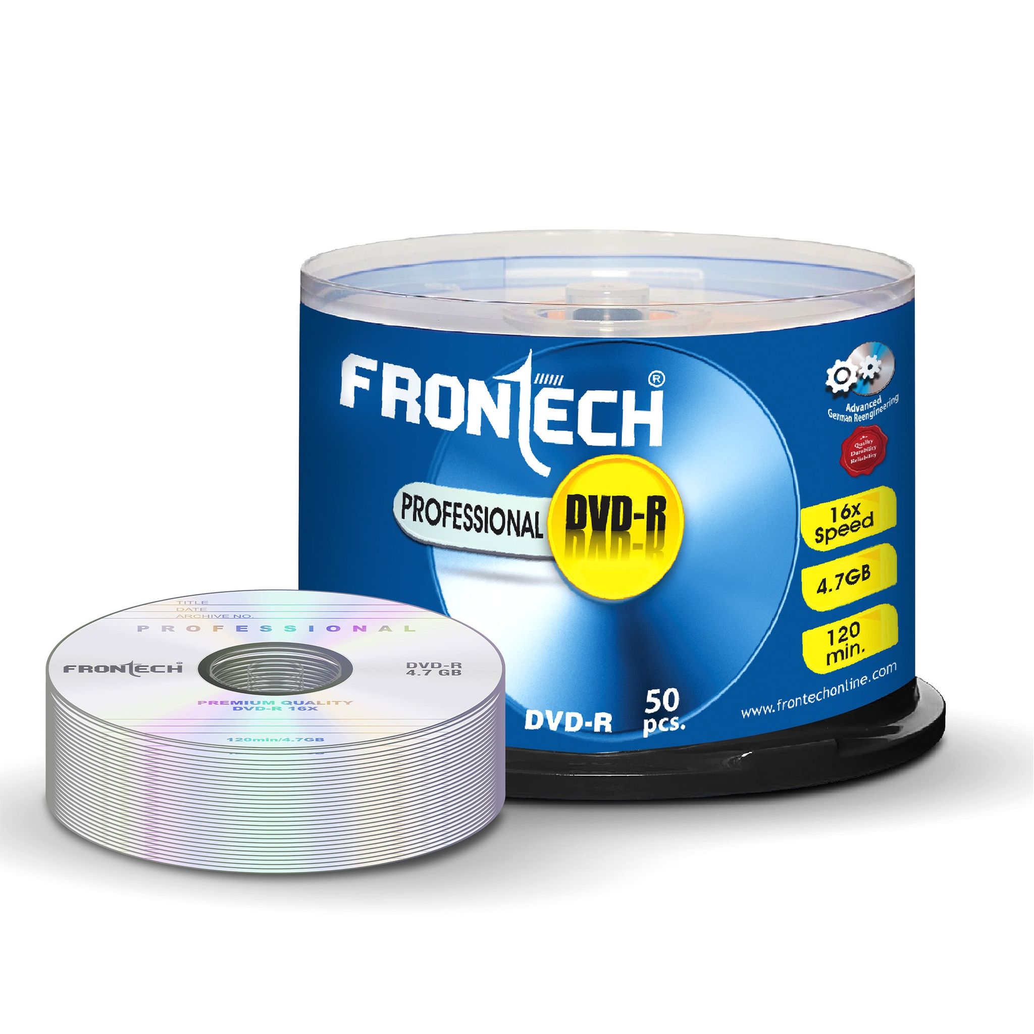 Professional DVD 4.7GB Media 120 Mins 16X Multi Speed - Pack of 50 (DVD-0003)