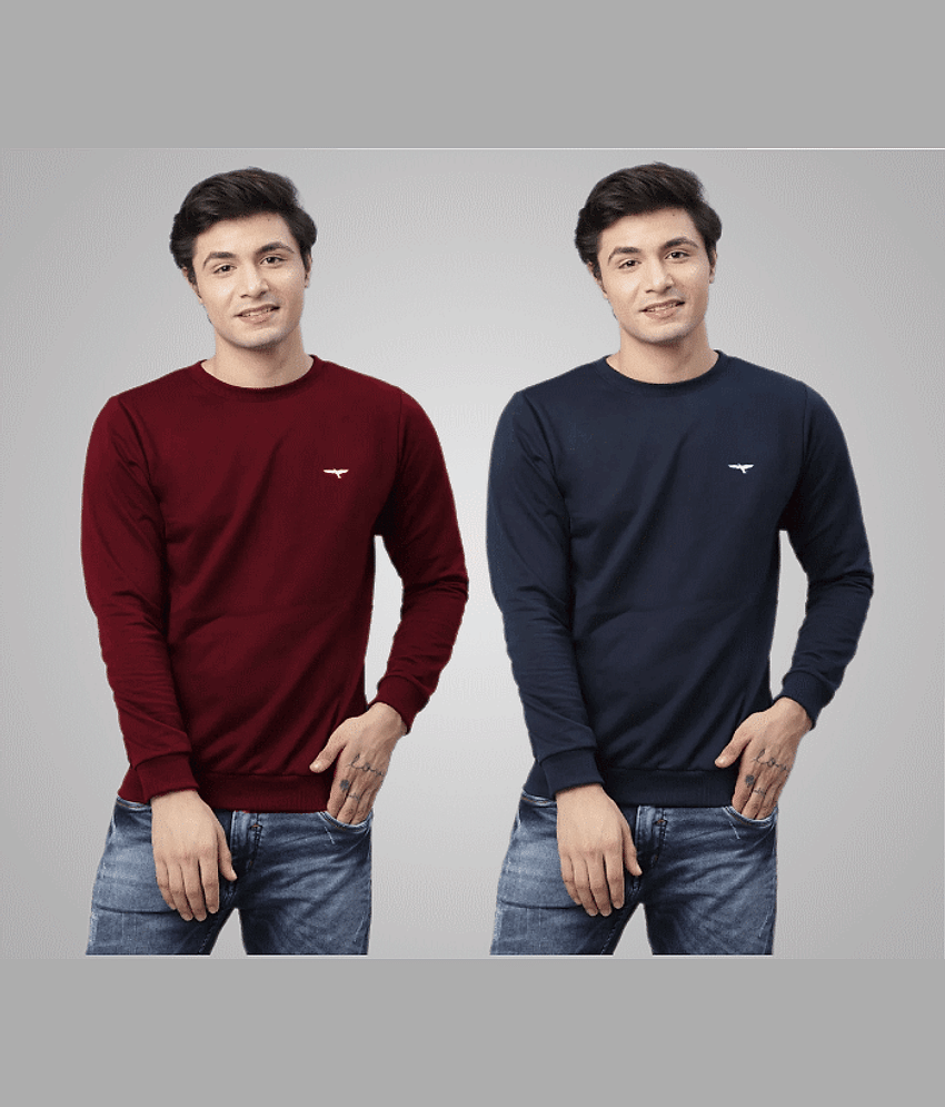 Reya Cotton Blend Round Neck Men's Sweatshirt - Multicolor ( Pack of 2 )