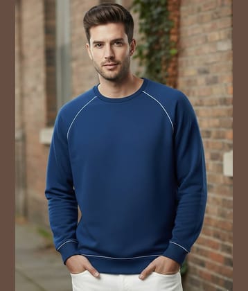 Rigo Fleece Round Neck Men's Sweatshirt - Blue ( Pack of 1 )