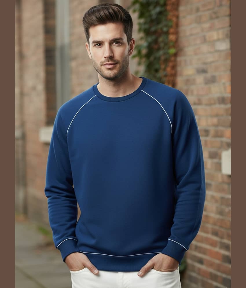 Rigo Fleece Round Neck Men's Sweatshirt - Blue ( Pack of 1 )
