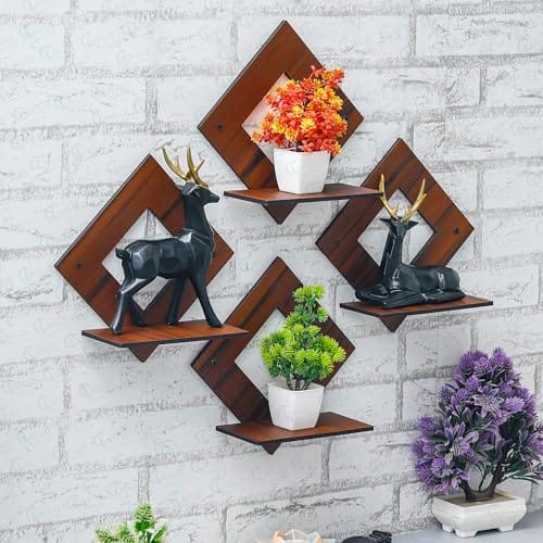 Wall Shelf Shelves Art Hanging Decor for Wall Diwali Decoration Items Home Decor - Floating Display Rack Shelves
