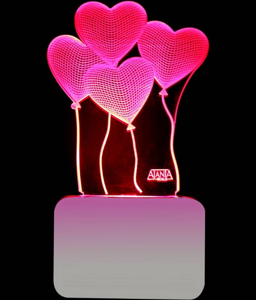 Ajanta I LOVE YOU Heart  CODE:2081  3D super Night Lamp Multi - Pack of 1