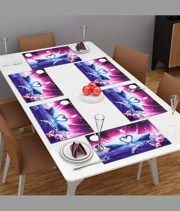 PVC Abstract Rectangle Table Mats (45 cm x 30 cm) Pack of 6 - Multi