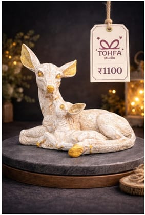 Golden Deer with Fawn Showpiece