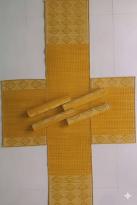 Sandhya Mat Unit Pure Madurkathi Heritage Table Mat And Runner Set Sandhya Mat Unit Pure Madurkathi Heritage Table Mat And Runner Set