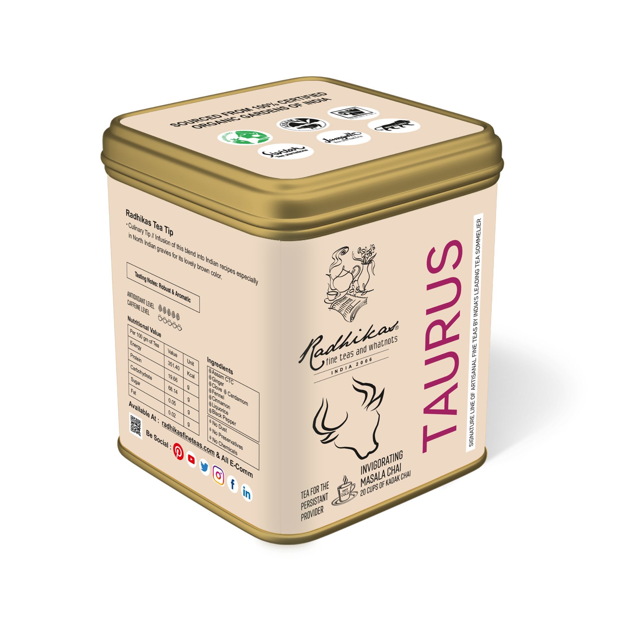 Taurus Invigorating Masala Chai - A special blend that celebrates the Persistant Provider