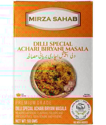 Mirza Sahab Dilli Spcl Achari Biryani Instant Mix 50 gm Pack of 4