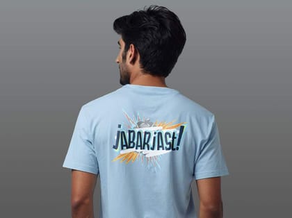 Taarak Mehta Ka Ooltah Chashmah| Blue Back Printed Regular Fit T-Shirts For Men (JABARJAST)