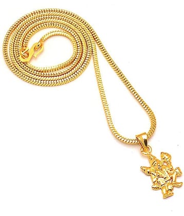 Jewar Mandi - Gold Men's Religious Pendant With Chain ( Pack of 1 )