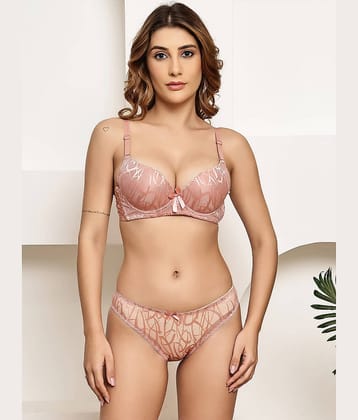 PrettyCat Pack of 1 Lace Bra & Panty Set For Women ( Green )