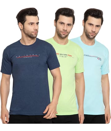 Zeffit - Cotton Blend Regular Fit Multicolor Men's Sports T-Shirt ( Pack of 3 )