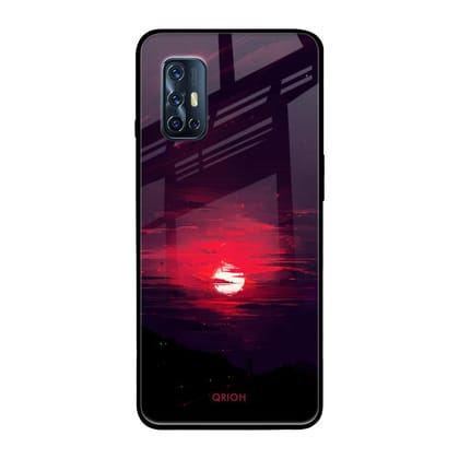 Morning Red Sky Glass Case For Vivo V19
