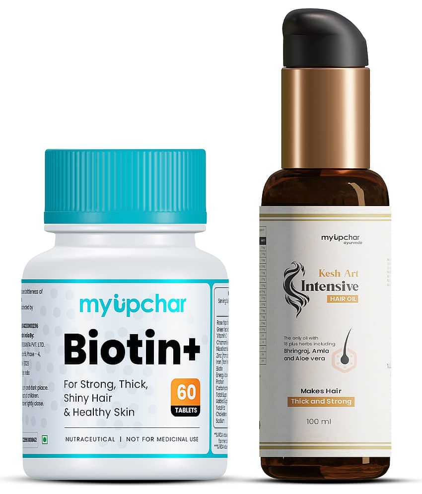 myUpchar Ayurveda Biotin Capsule & Hair Oil Capsule 2 gm