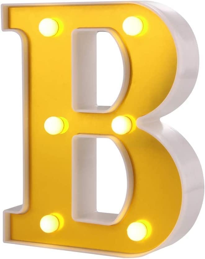 LED Golden Marquee Alphabet B-1PC - Party and Festive Needs | Buy online on ZillyBuy