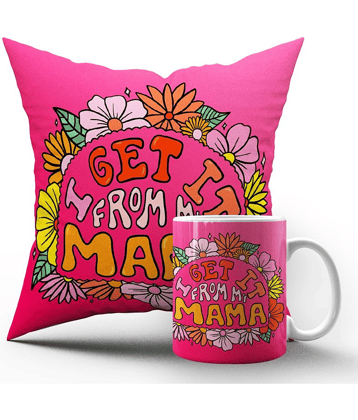 Royals of Sawaigarh - Multicolor Ceramic,Polyester Gifting Combo- Mug With Filled Cusion Cover for Mothers Day