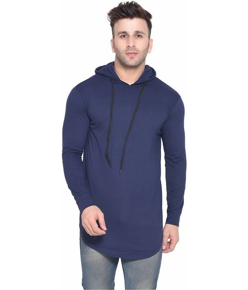 Tfurnish Cotton Blend Blue Solids T-Shirt