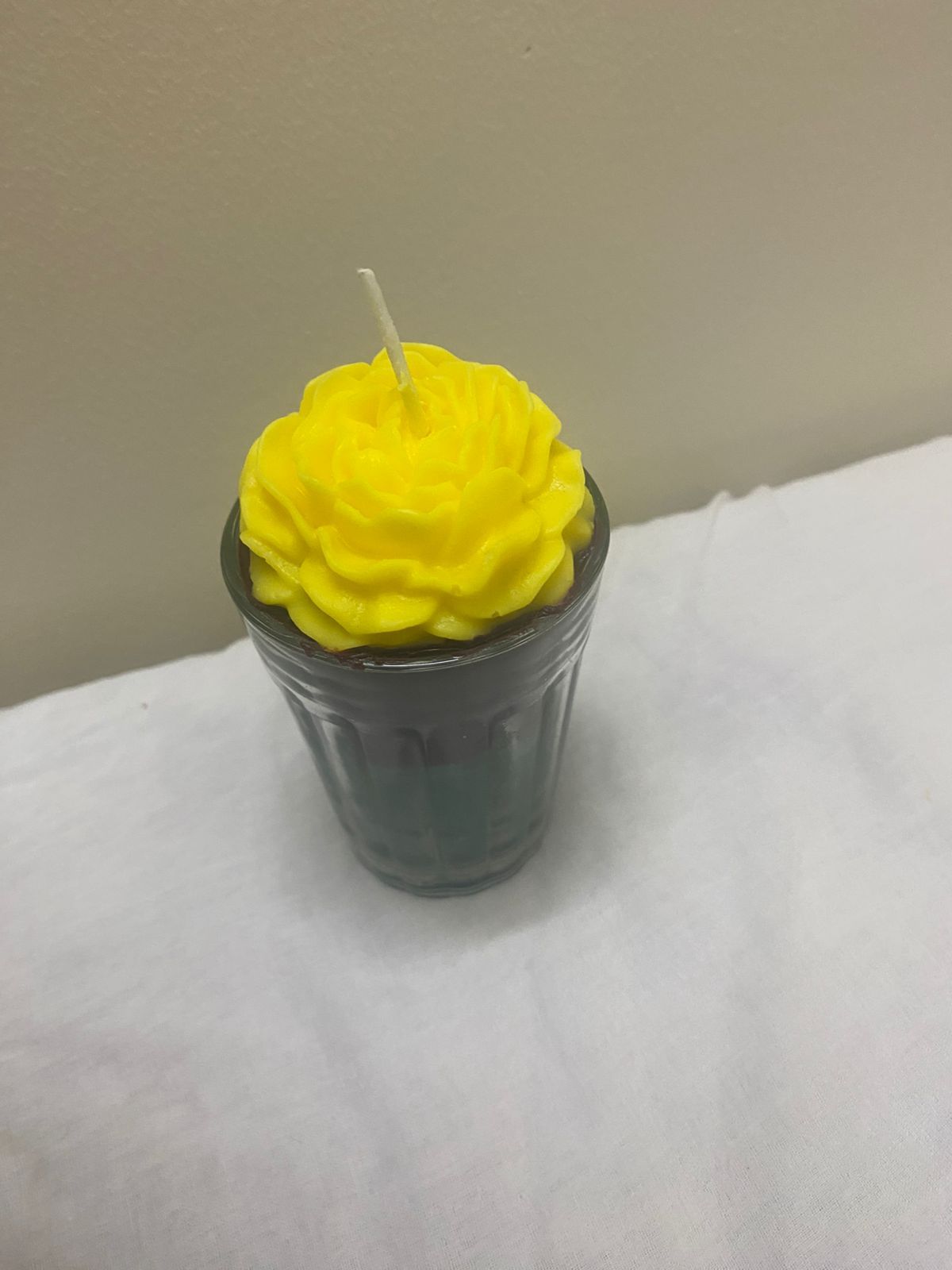 Pure soy wax home made yellow colour flower scented candle-80 grams glass Pack of 3