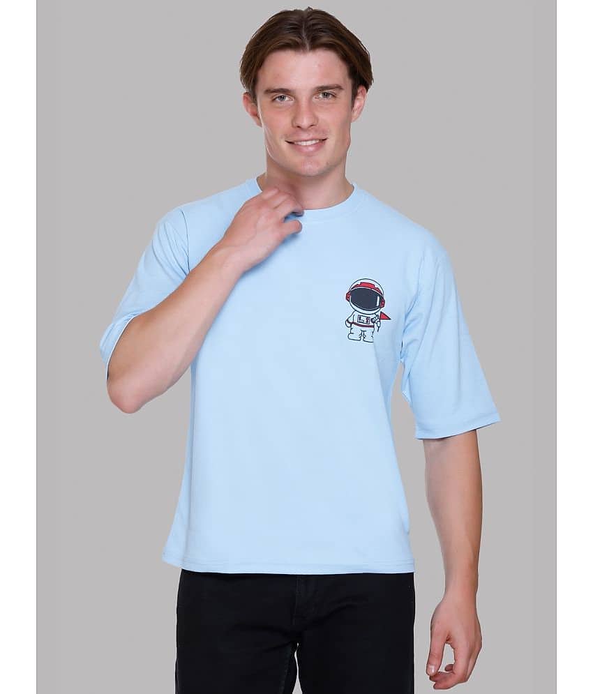 PASURE Pack of 1 Cotton Regular Fit Men's T-Shirt ( Sky Blue )