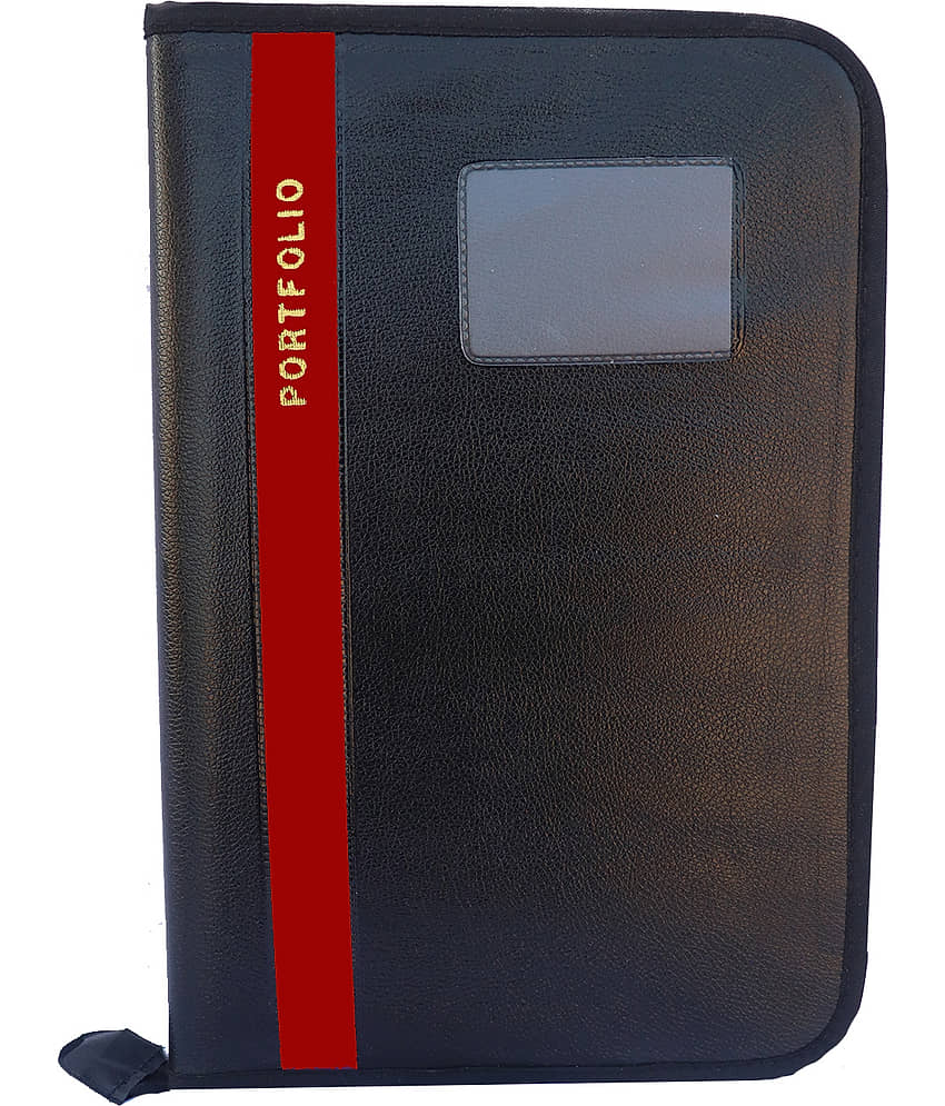 Kopila PU Leathe r 20 Leaf A4 & FS Size Paper Certificate/Document Bag/ Report Zipper File Folder Set of 1