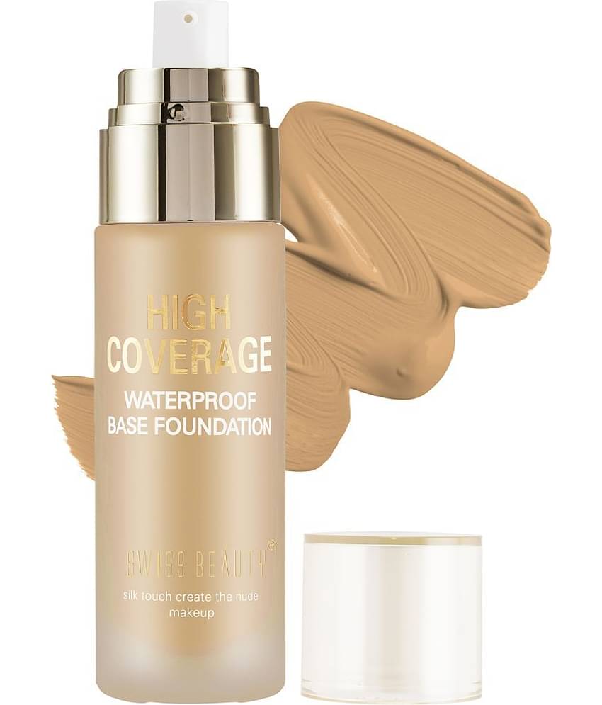Swiss Beauty High Coverage Waterproof Base Foundation - (Toffee Beige, 60g)