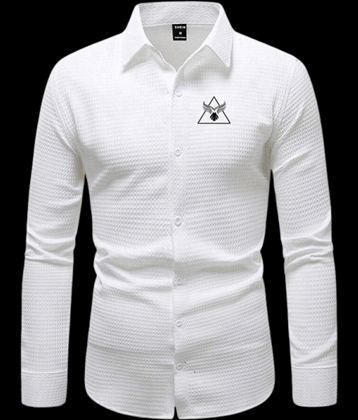 IQVLI Cotton Blend Regular Fit Self Design Full Sleeves Men's Casual Shirt - White ( Pack of 1 )