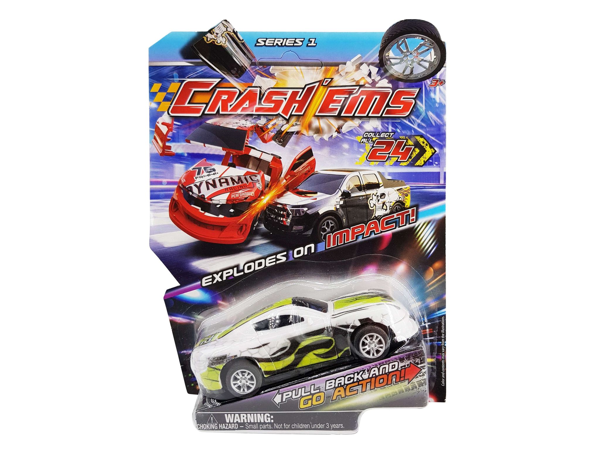 Crash'ems Gold Flame Pull Back Car For Kids 3 Years and Above