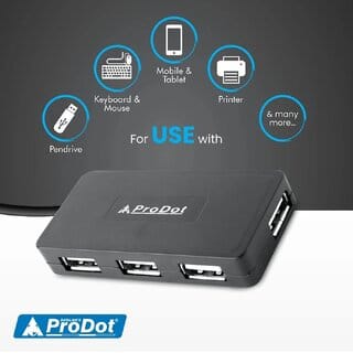 ProDot USB Hub - Compact Multi-Port USB Splitter for Laptops and Desktops